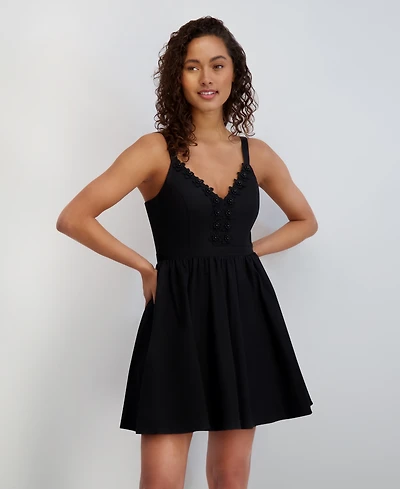 kensie Women's V-Neck Mini Dress