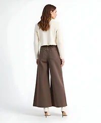 Modenaire Women's High-Waist Wide-Leg Pleated Pants