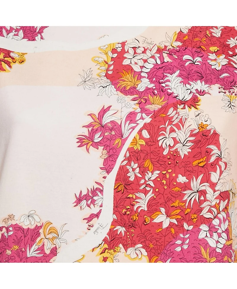 Pre-Owned Emilio Pucci Women's Floral Print Cotton Flounce Mini Dress