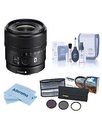 Sony E 15mm f/1.4 G Lens, Bundle with 55mm Essentials Filter Kit, Cleaning Kit and Cleaning Cloth