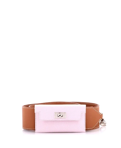 Pre-Owned HERMES Kelly Pocket Bag Shoulder Strap Swift and Epsom