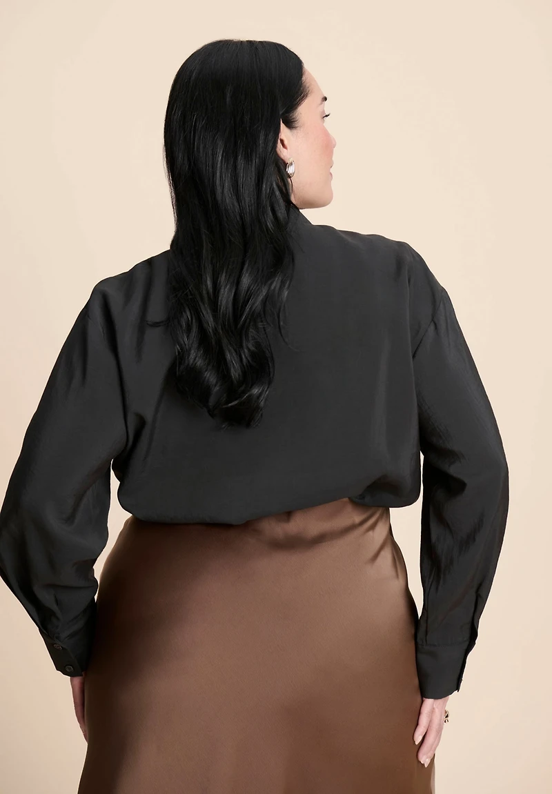 Eloquii Women's Neck Pleat Blouse