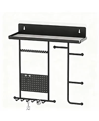 Yigii Wall-Mounted Jewelry Wall Rack with Soft Pads, Dual Mounting, Rust-Resistant Metal