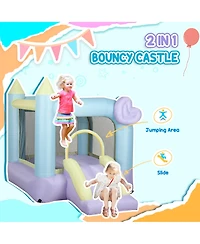 Qaba Bounce House, Inflatable Bouncer with Air Blower, 98" x 65" x 79"