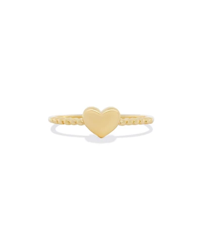 The Lovery Gold Beaded Heart Ring