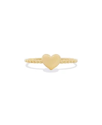 The Lovery Gold Beaded Heart Ring