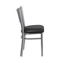 Emma+Oliver Slat Metal Restaurant Dining Chair
