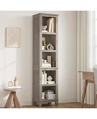gaomon 5 Tier Rustic Wooden Narrow Bookcase for Home Office