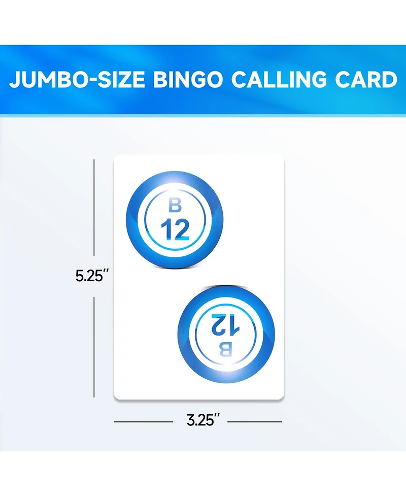 Gse Games & Sports Expert Jumbo Bingo Calling Cards, Plastic Coated Bingo Playing Deck of Cards
