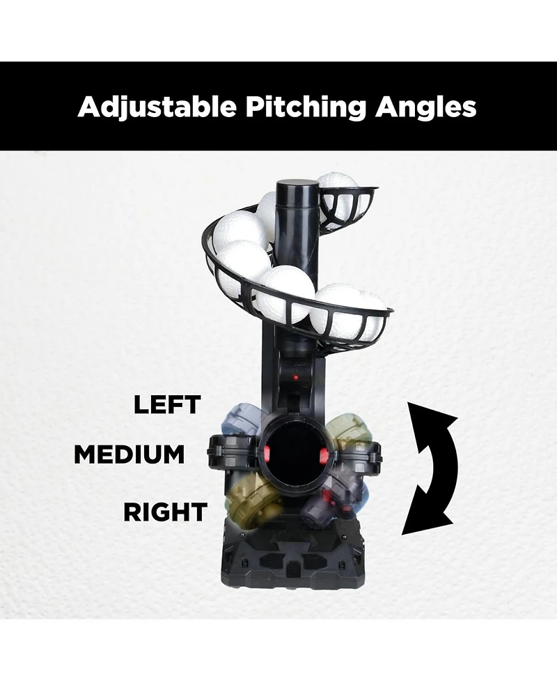 Furlihong Portable Baseball Pitching Machine with 4 Adjustable Angles and 3 Pitch Speeds Includes 9 Training Balls Battery