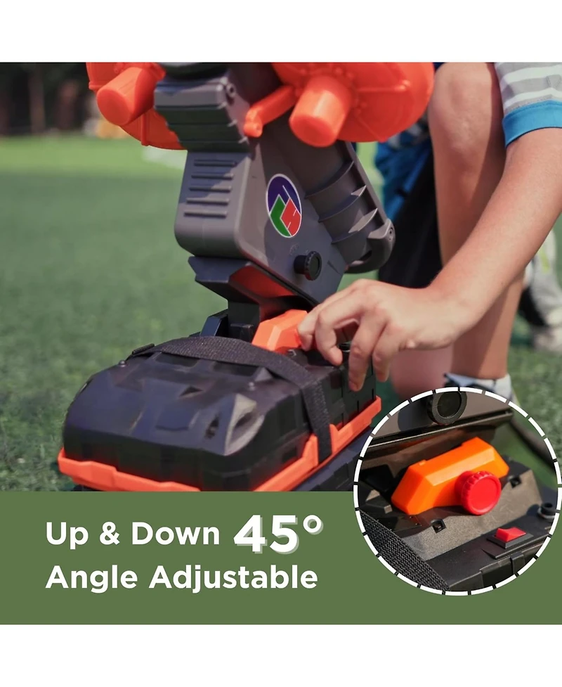 Furlihong Automatic Football Machine for Kids & Teens with Adjustable Angles, Left Right Oscillation, 2 Training Footballs & Carry Bag