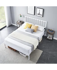 gaomon Queen Metal Bed Frame with Wave Headboard & 2 Drawers, Strong Support, No Box Spring