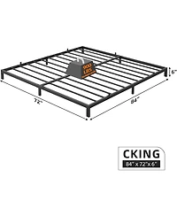 gaomon Metal California King Bed Frame, 6 Non-Slip Mattress without Headboard, Sturdy Heavy Duty Bed Frame with Reserved Holes