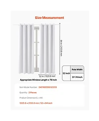 Laoties Thermal Insulated Room Darkening Grommet Curtain Panel Pair