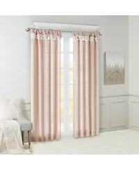 Laoties Twist Tab Faux Silk Window Curtain Panel, 50" W x 84" H, Single Panel