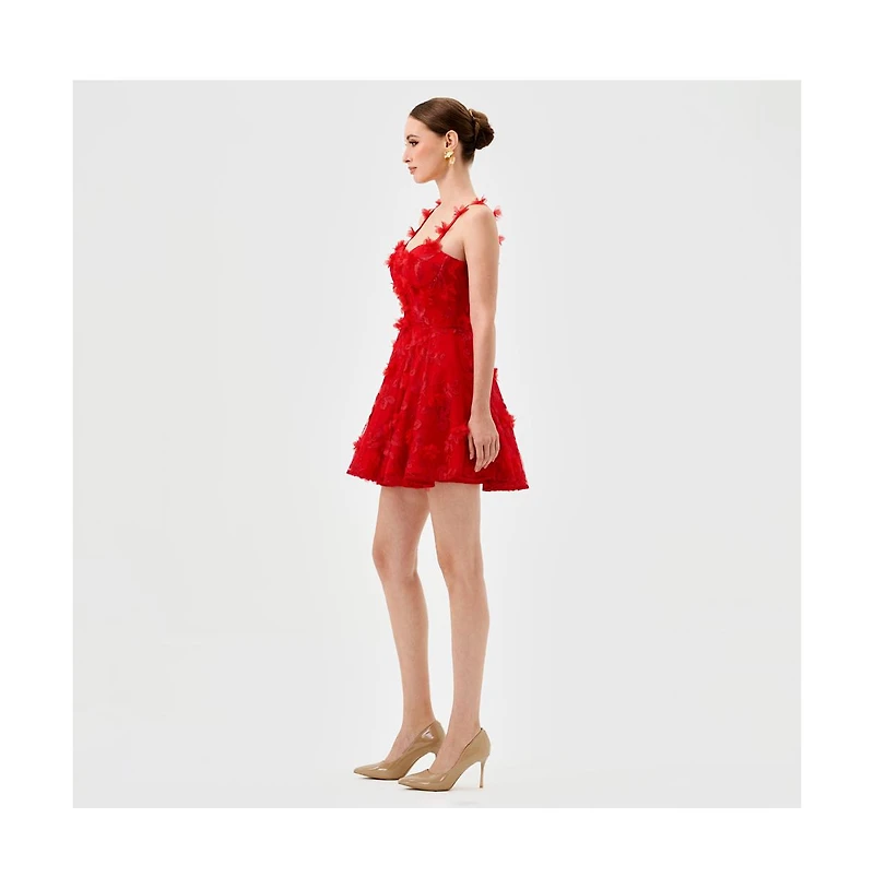 Bariano Women's Penni 3D Floral Mini Dress
