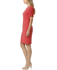 Ny Collection Petite Pleated Short-Sleeve Dress