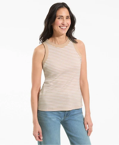 Lands' End Women's Micro Rib Crew Neck Tank Top