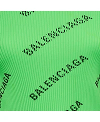 Pre-Owned Balenciaga Women's Techno Logo Print Rib Knit