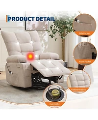 gaomon Power Lift Recliner Chair for Elderly - Electric Massage and Heat Recliner with 45° Assist Stand