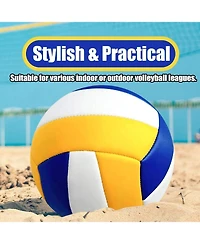 Magicorange Official Size 5 Volleyball with Premium Pu Leather and Soft Touch Surface Includes Ball Pump Inflation Needle and Mesh Carrying Bag