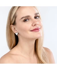 Curata Jewelry 925 Sterling Silver Heart Puff Huggies Hinged Hoop Earrings