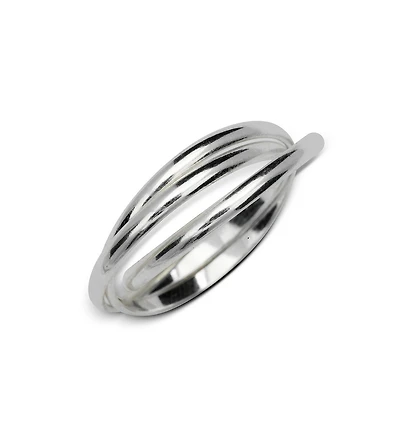 Curata Jewelry 925 Sterling Silver Unisex 6mm Polished Intertwining Rolling Ring