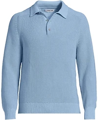 Lands' End Men's Long Sleeve Drifter Polo Sweater