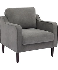 gaomon Mid-Century Modern Accent Chairs,Modern Linen Fabric Armchair for Living Room,Comfy Sofa Chairs with Scooped Arms