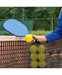 Magicorange 6-Pack Outdoor High-Elasticity 40-Hole Seamless Pickleball Balls with Mesh Carry Bag