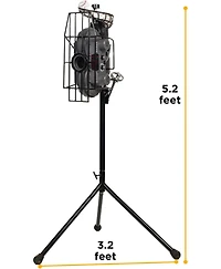 Furlihong Dual Wheel Baseball Pitching Machine with Adjustable Speed, 40–68 Mph Performance and Tripod Base for Professional Training