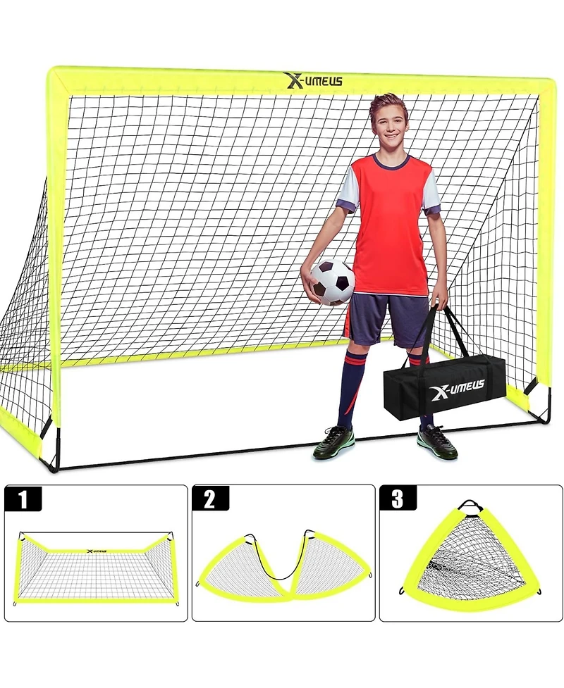 X-umeus Agility Ladder Speed Training Equipment Set, Kids Soccer Goals for Backyard Set of 2, 6x4 ft, Soccer Goal Training Equipment for Kids Youth