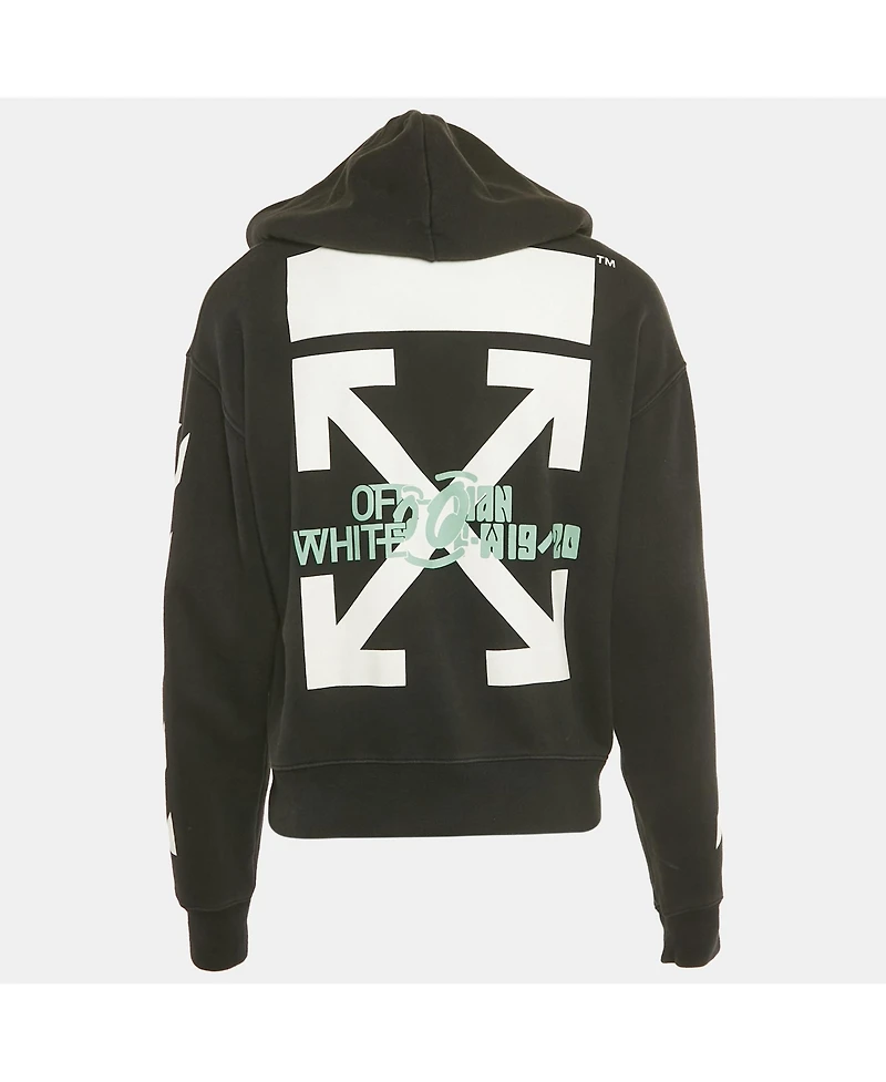 Pre-Owned Off-White Men's Waterfall Print Cotton Hooded Sweatshirt