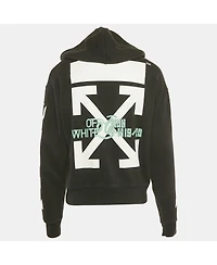 Pre-Owned Off-White Men's Waterfall Print Cotton Hooded Sweatshirt