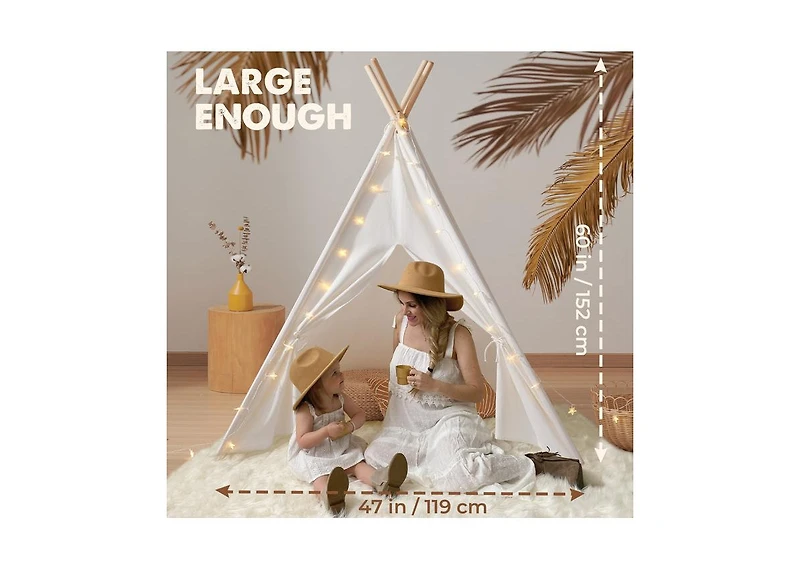 Tiny Land Teepee Tent for Kids with Mat – Indoor Play Tent with Mat