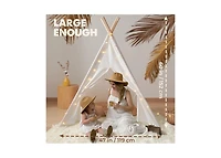 Tiny Land Teepee Tent for Kids with Mat – Indoor Play Tent with Mat