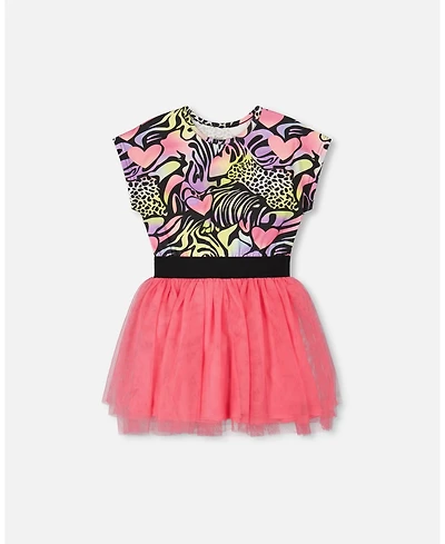 Deux par Toddler Girls Bi-Material Dress