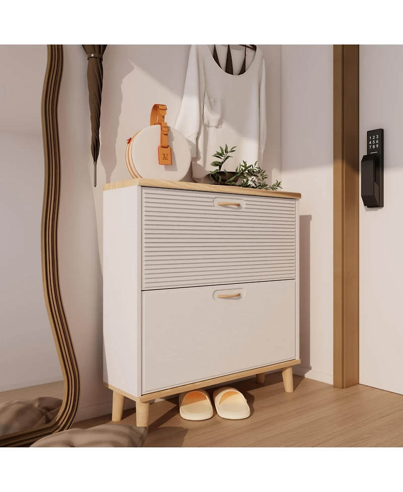 Boyel Living Shoes Storage Cabinet for Entryway Slim Freestanding Shoe Organizer