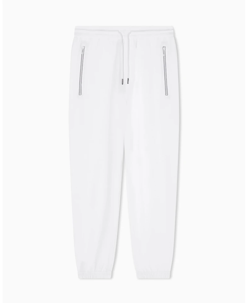 A|X Armani Exchange Men's White Edition Fleece Jogger Pants