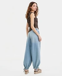 Free People Womens Sleeveless Smocked Tank Top Mid Rise Balloon Jeans