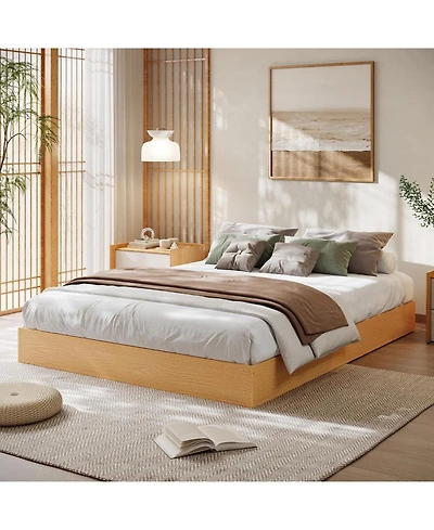 gaomon King Wood Platform Bed Frame with Wood Slat Support