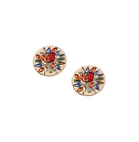 Sohi Circular Crystal Stud Earrings