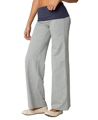 Edikted Women's Wide Leg Contrast Foldover Pants
