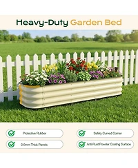 Aoodor Galvanized Raised Garden Bed 63'' Self-Watering Planter Box with Drainage Plug and Water Reservoir for Indoor & Outdoor Gardening