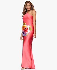 Xscape Petite Floral Placement Print Ball Gown