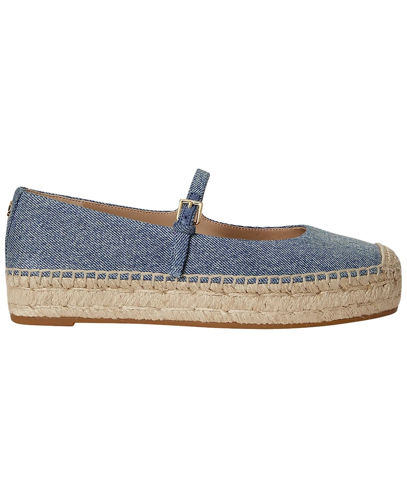 Lauren Ralph Women's Luize Mary Jane Round Toe Espadrilles