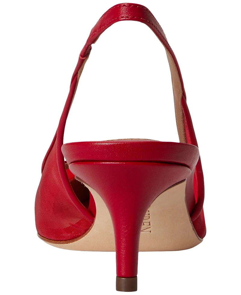 Lauren Ralph Women's Lolah Mesh and Nappa Slingback Pumps