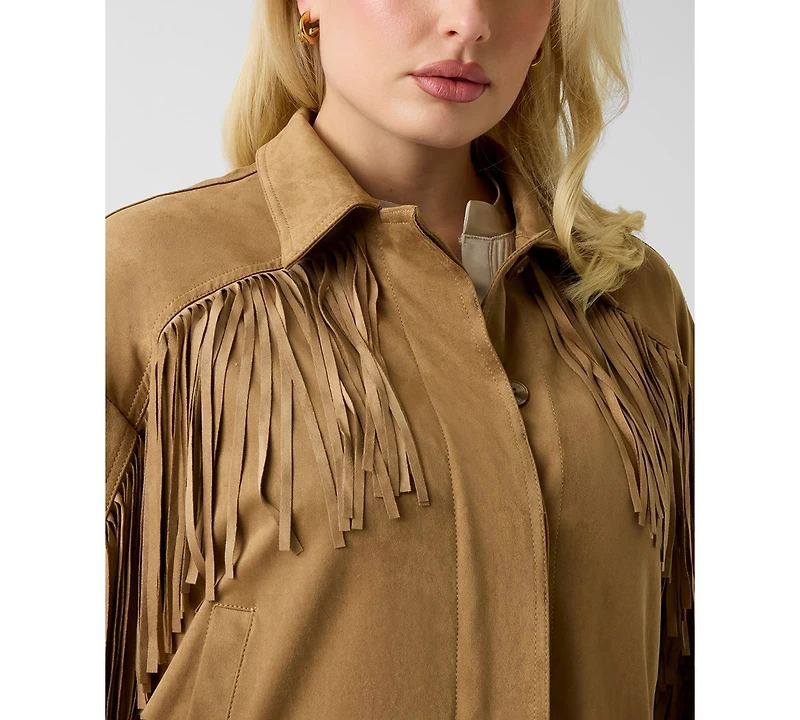 Guess Women's Ibby Long-Sleeve Fringe Jacket