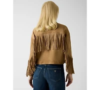 Guess Women's Ibby Long-Sleeve Fringe Jacket