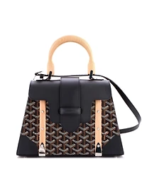 Pre-Owned Goyard Pm Saigon Top Handle Bag Coated Canvas with Leather